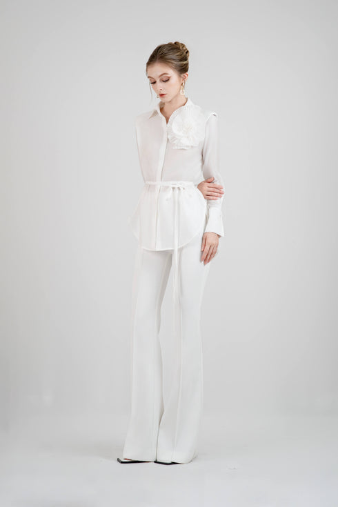 ÁO SƠ MI ĐÍNH HOA LASANRA FIAMMA