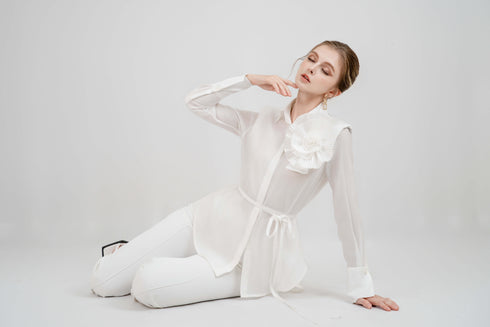 ÁO SƠ MI ĐÍNH HOA LASANRA FIAMMA