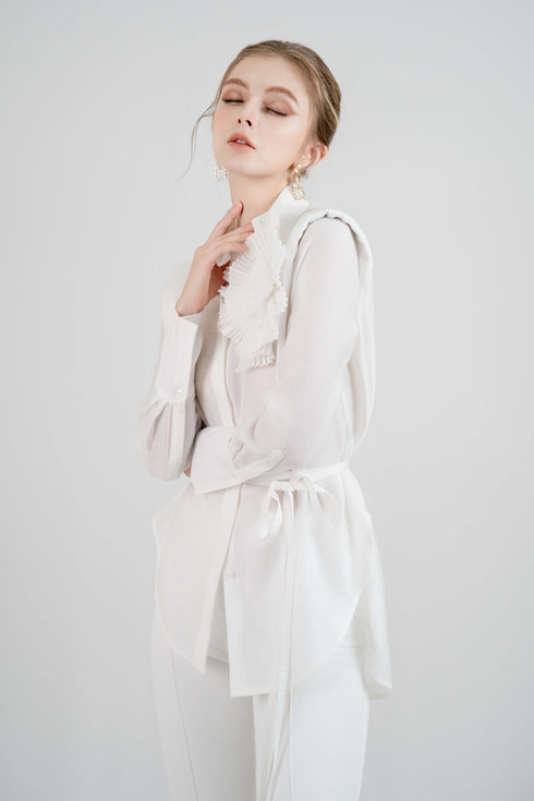 ÁO SƠ MI ĐÍNH HOA LASANRA FIAMMA